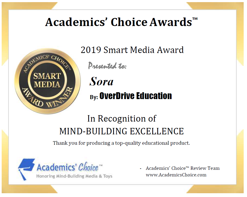 Academics' Choice Awards Certificate