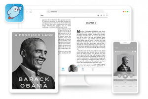 device collage - a promised land in the sora reading app