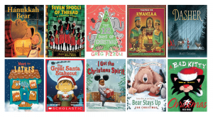 collage of 10 holiday picture book jackets