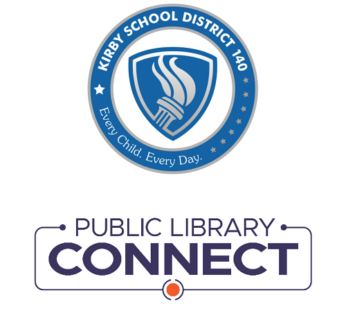 Logo lockup of Kirby School District 140 and Public Library CONNECT, available in the Sora app. Learn how school and public library partnership can expand access to reading for students.