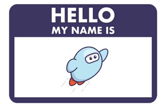 Sora's Mascot Election blog feature image stylized as a "Hello, May Name is" name tag.