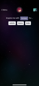 Screenshot of the second prompt in the Inspire Me feature