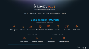 Screenshot of Kanopy PLUS Packs slide