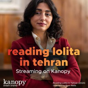 Social media graphic promoting the film Reading Lolita in Tehran