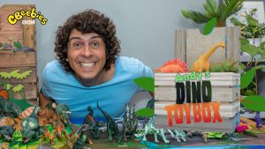 Title poster of "Andy's Dino Toybox"