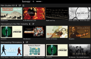Example of Kanopy topic shelf